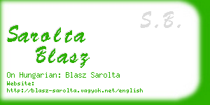 sarolta blasz business card